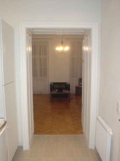 Past the kitchen is the living room.