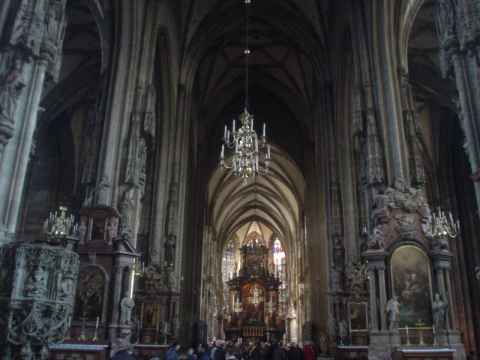 Inside the Stephansdom.