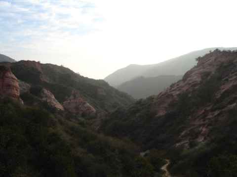 View south from the northern end of Red Rock Canyon. View south from the northern end of Red Rock Canyon.