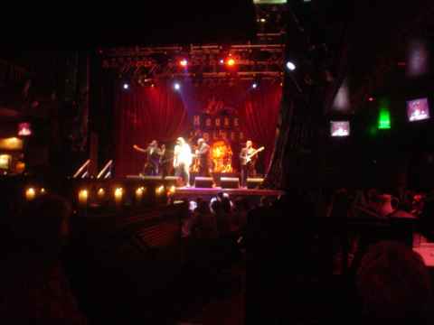 One audience member is taken up on stage. One audience member is taken up on stage.