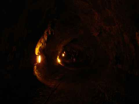 Inside the lava tube. Inside the lava tube.