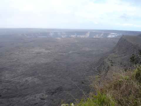 View of the Kilauea caldera from the northern rim. View of the Kilauea caldera from the northern rim.