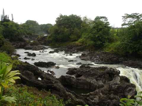 The river just above the falls. The river just above the falls.