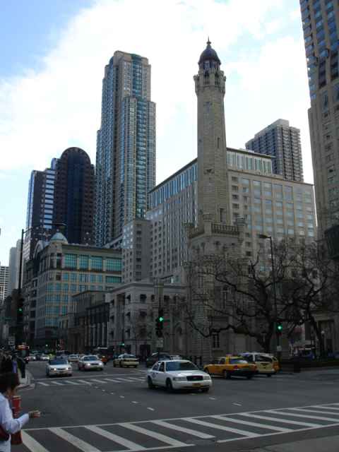 The Chicago water tower, one of the few structures to survive the great fire. It is now a national landmark. The Chicago water tower, one of the few structures to survive the great fire. It is now a national landmark.