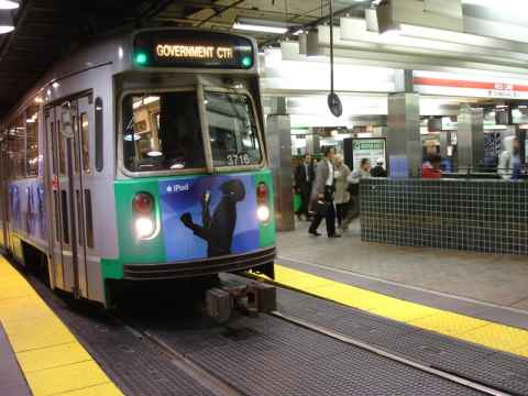 The subway, known as "The T" (short for Trolley, I assume).