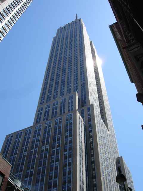 Empire State building, as seen from the street.