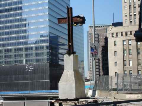 The World Trade Center Cross, a cross-shaped remnant of the exterior wall of WTC. The World Trade Center Cross, a cross-shaped remnant of the exterior wall of WTC.