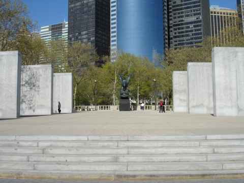 Battery Park. The slabs list dead US sailors.
