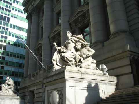 Statue outside the US Customs building.