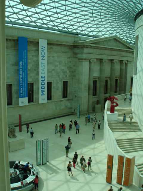 The great court in the middle of the museum. The great court in the middle of the museum.