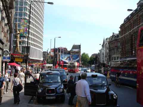 The intersection above the Tottenham Court Road underground station. Go here for a quick walk to the British Museum.