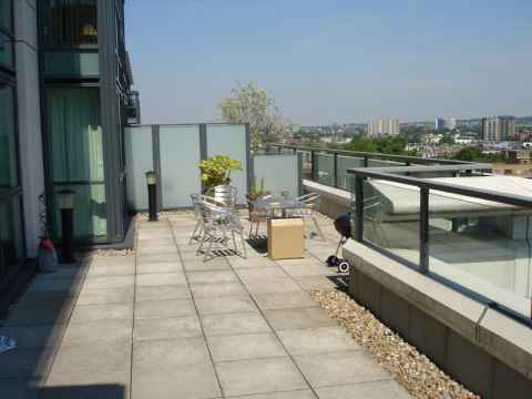 The patio area, ten floors up. The patio area, ten floors up.