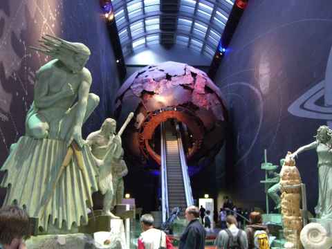 Just beyond the entrance is this big hall with a model of the Earth. The escalator leads to the Earth galleries, where exhibitions show the structure and composition of the Earth. Just beyond the entrance is this big hall with a model of the Earth. The escalator leads to the Earth galleries, where exhibitions show the structure and composition of the Earth.