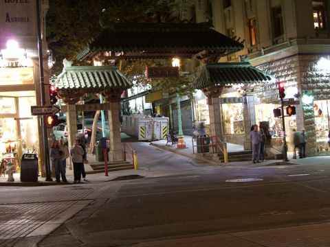 The gate to Chinatown. The area known as Chinatown isn't walled in any way, but there is still a gate. The gate to Chinatown. The area known as Chinatown isn't walled in any way, but there is still a gate.