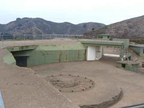 At Point Spencer you can see what's left of Battery Spencer, part of Fort Baker. The circular slab is one of three used to mount the battery's 12 inch guns. At Point Spencer you can see what's left of Battery Spencer, part of Fort Baker. The circular slab is one of three used to mount the battery's 12 inch guns.