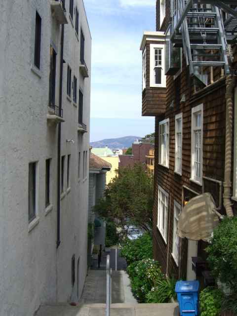 View of a SF alley. View of a SF alley.