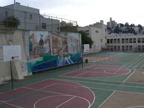 Basketball courts. Basketball courts.