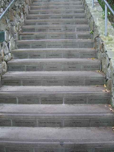 Stairs leading up to the Coit Tower. Stairs leading up to the Coit Tower.