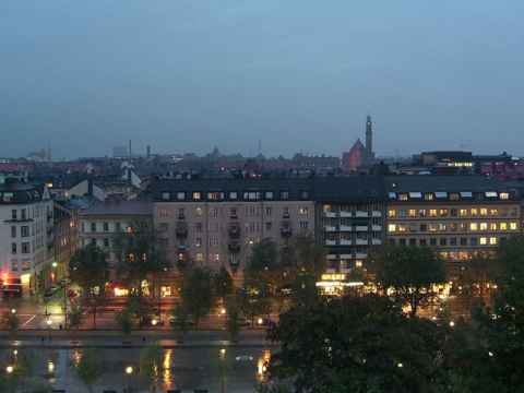 View northeast from Observatoriekullen in central Stockholm.