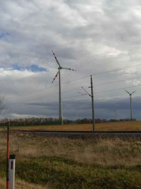 Wind turbines on the way to Bratislava. Apparently, the area between Vienna and Bratislava is one of the windiest places in Europe. Wind turbines on the way to Bratislava. Apparently, the area between Vienna and Bratislava is one of the windiest places in Europe.