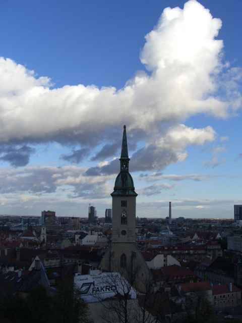 St. Martin's Concathedral, seen from Bratislava Castle. St. Martin's Concathedral, seen from Bratislava Castle.