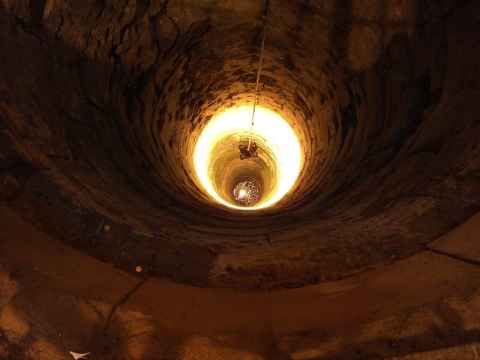 Picture taken down the well of the castle. Picture taken down the well of the castle.