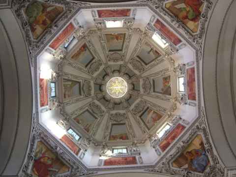 Interior of the Salzburg Cathedral's dome. Interior of the Salzburg Cathedral's dome.