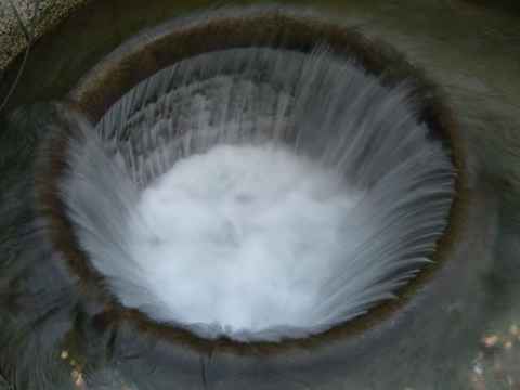 A wishing well near the cathedral. Water comes from the hills and rushes down the hole. A wishing well near the cathedral. Water comes from the hills and rushes down the hole.
