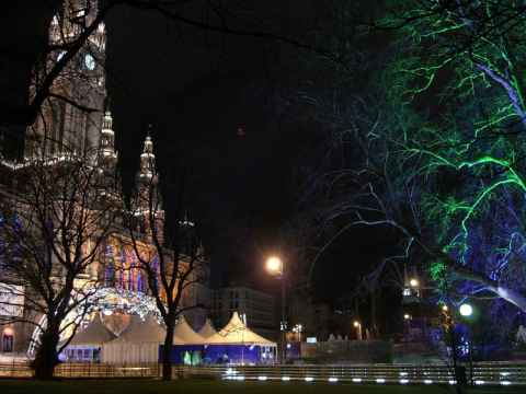 Market at the Rathausplatz.