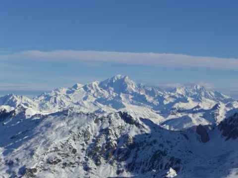 Mont Blanc, as seen from the top of the 3V2 lift. Mont Blanc, as seen from the top of the 3V2 lift.