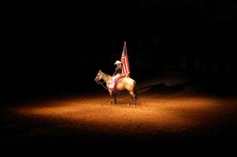 The national anthem is played.