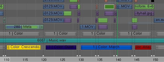Blocking out the music using color generators.