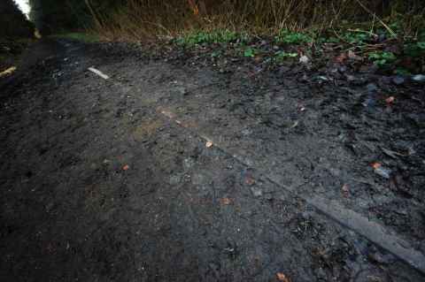 The only remaining pieces of track can be found here.