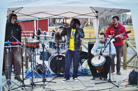 A wonderful band called Falakumbe. These guys play a wonderful fusion of reggae and metal with an intensity that would have lit the Walpurgis night bonfire, if it weren't already.