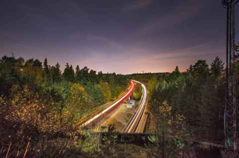 Just above the tunnel openings. I would have wanted to move bit to the left or right, but to the left were some trees, and to the right was a cellphone mast that can be seen to the right in the image. The camera is lifted atop a barbed wire fence, so going forward isn't an option.