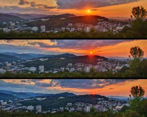 All three sunset panoramas in one image.